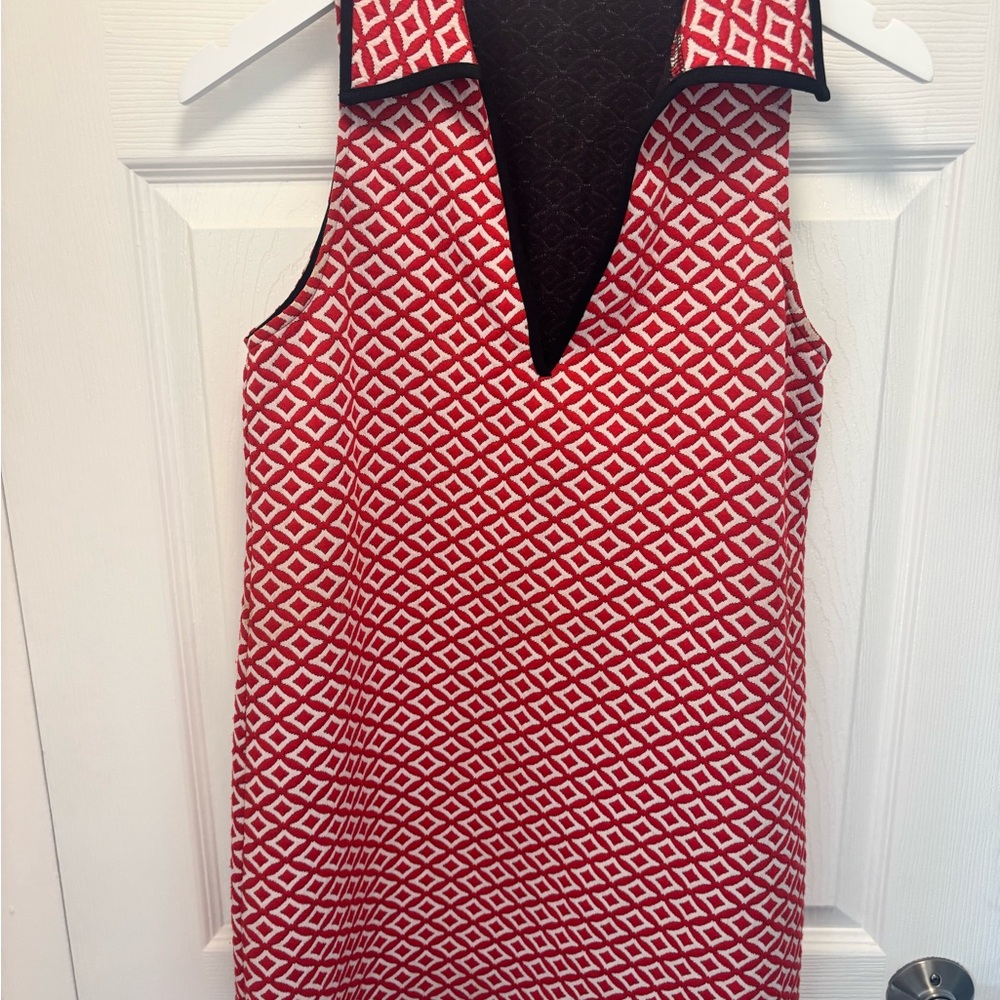 Zara Red and White Patterned Dress